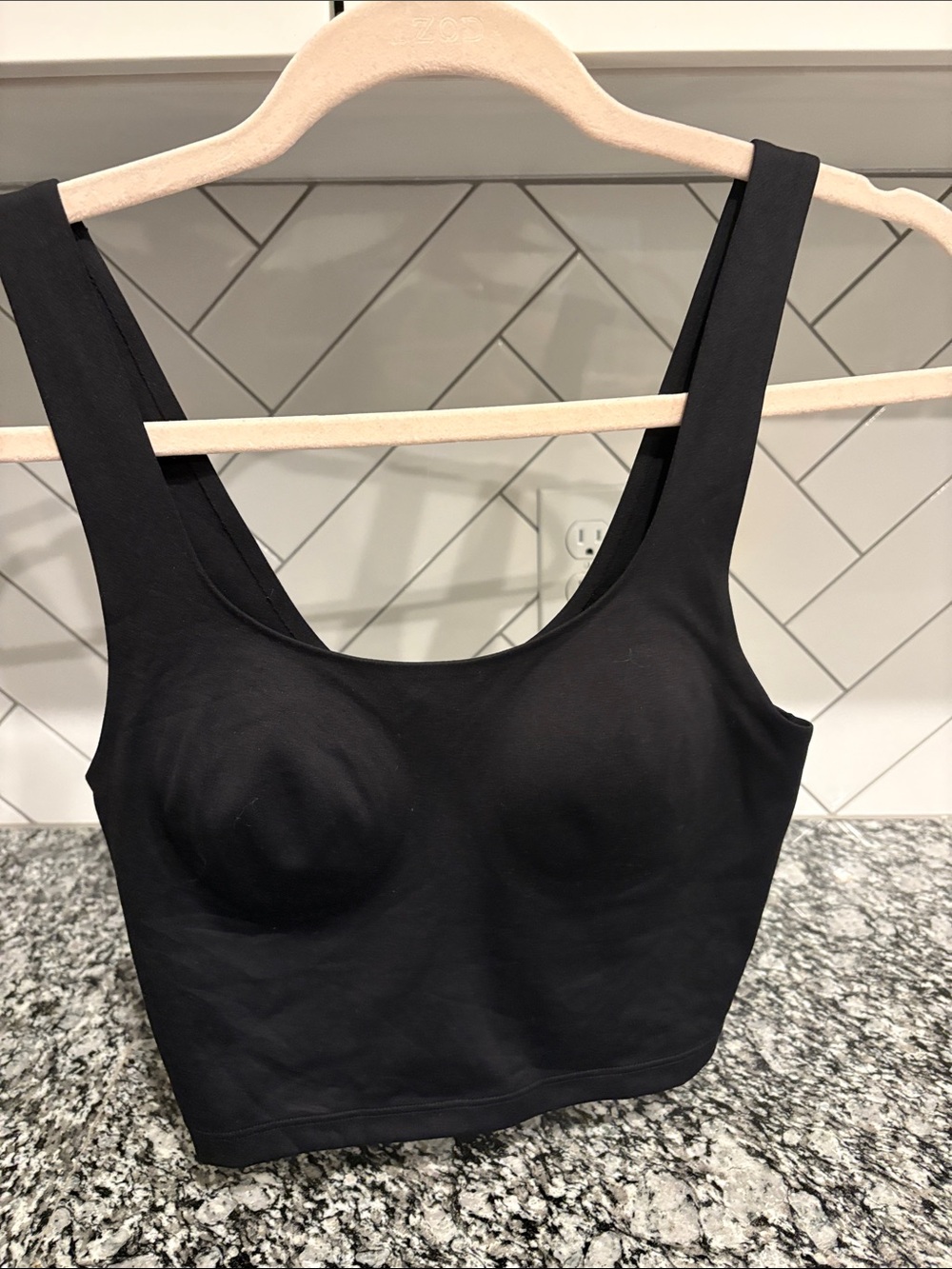 Victoria’s Secret “Pink” line Seamless Black lightly padded sports bra tank